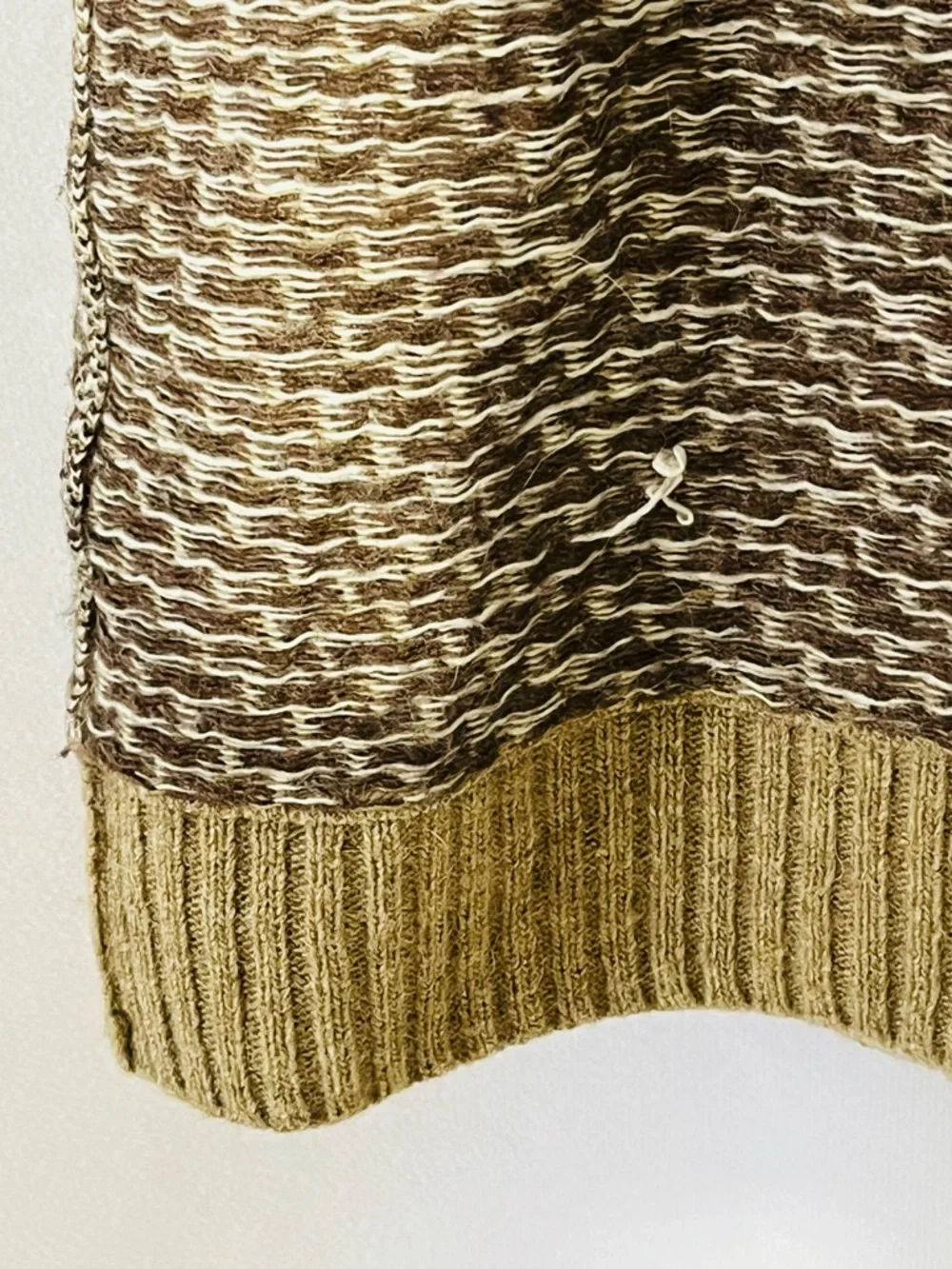 Esprit Y2K Short Sleeve Belted Cardigan Geometric Taupe Cream Black Size S - Picture 13 of 13